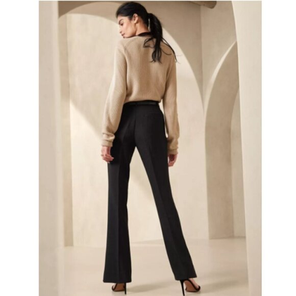 Banana Republic Black Y2k High-Rise BOHO Bootcut Suit Pants Size 10 MSRP $100 - Picture 1 of 4
